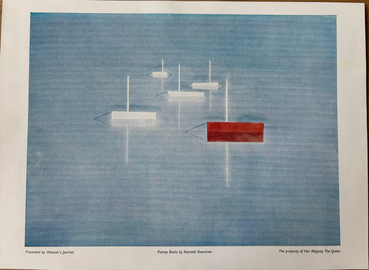 Kenneth Rowntree PUTNEY BOATS Presentation Plate From Woman’s Journal 1950’s - transpontinebooks