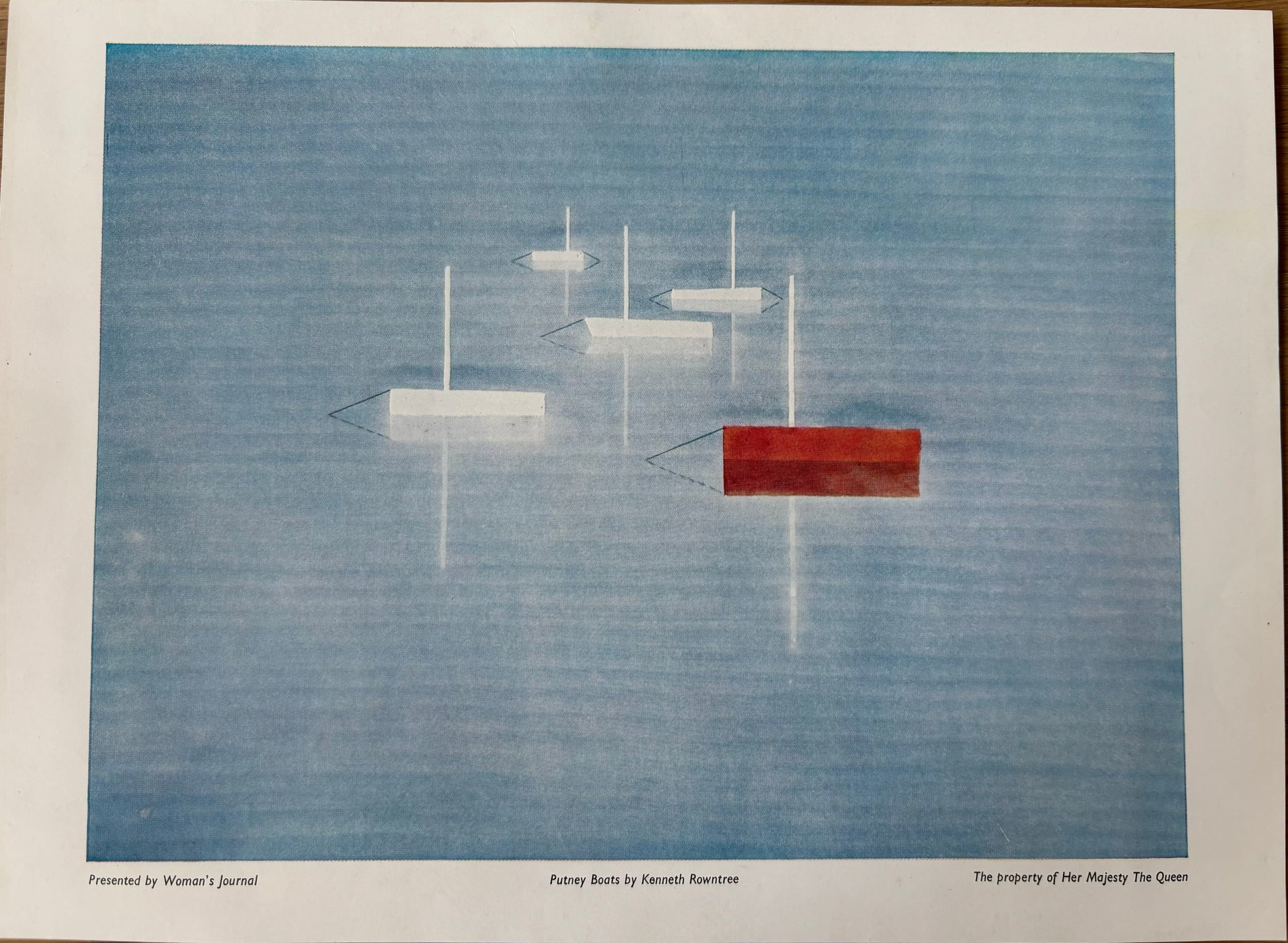 Kenneth Rowntree PUTNEY BOATS Presentation Plate From Woman’s Journal 1950’s - transpontinebooks