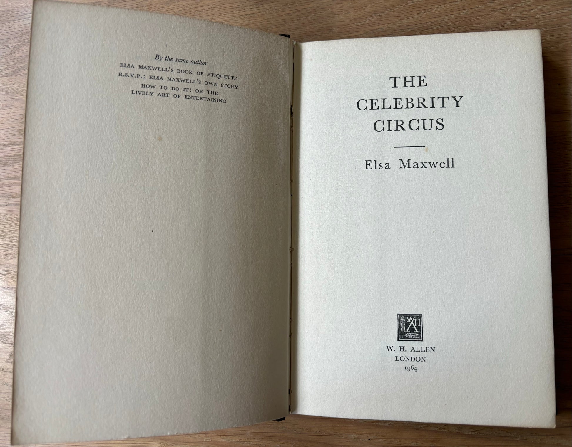 Elsa Maxwell THE CELEBRITY CIRCUS DJ 1st 1964 Noel Coward Michael Hoare - transpontinebooks