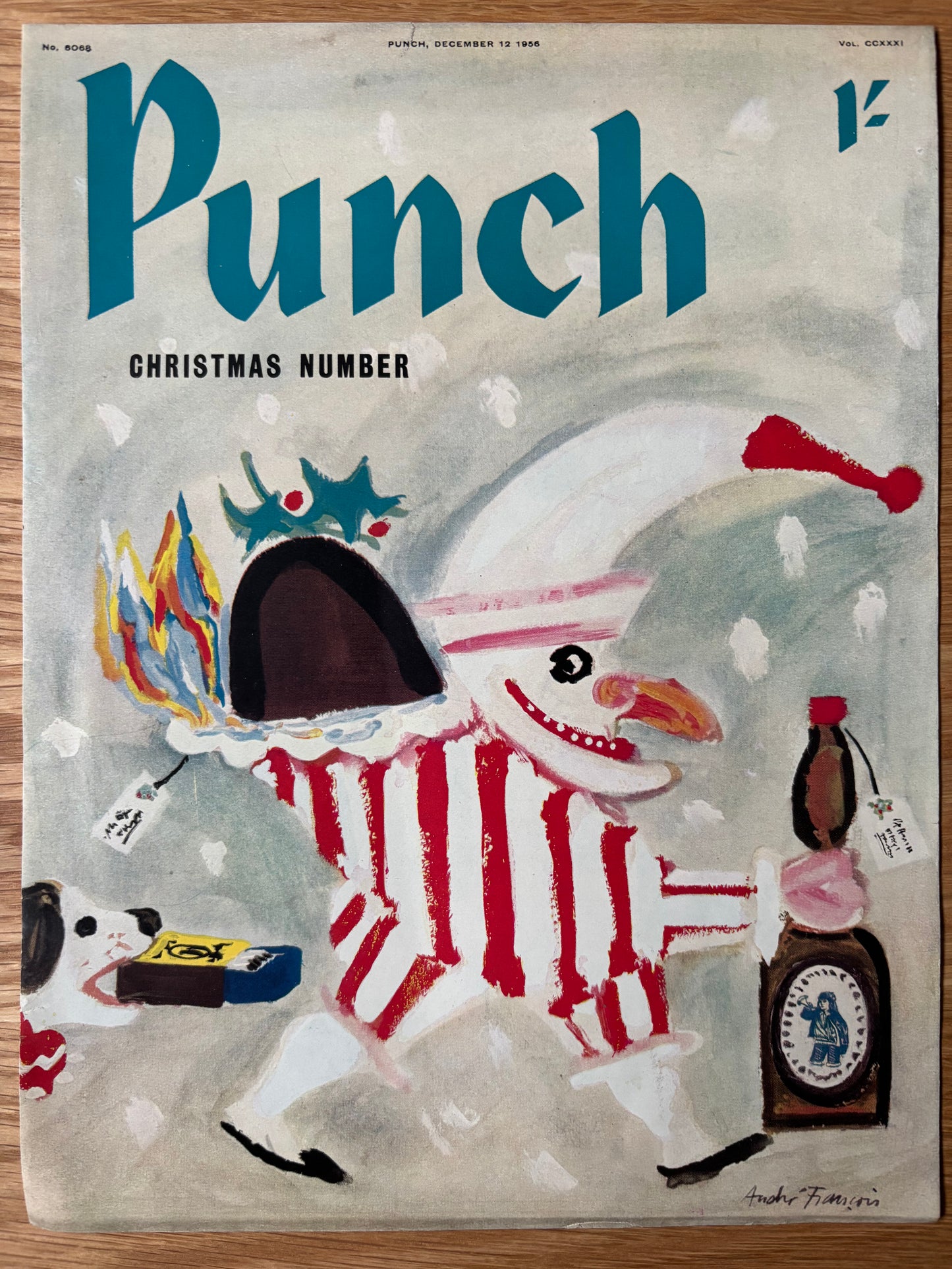 Andre Francois CHRISTMAS COVER ONLY - PUNCH MAGAZINE December 12 1956