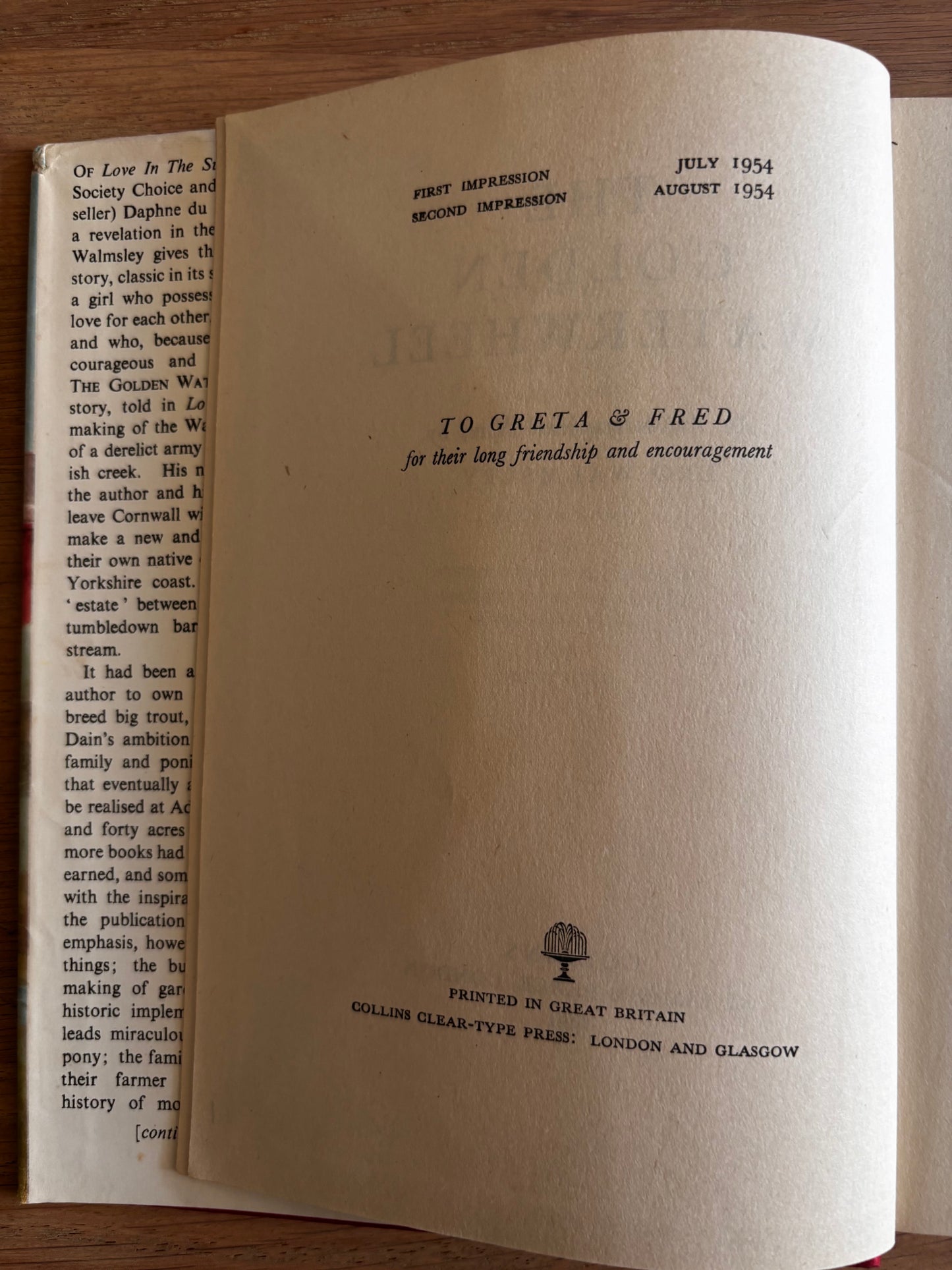 Barbara Jones THE GOLDEN WATERWHEEL DJ 1954 2nd Imp Leo Walmsley