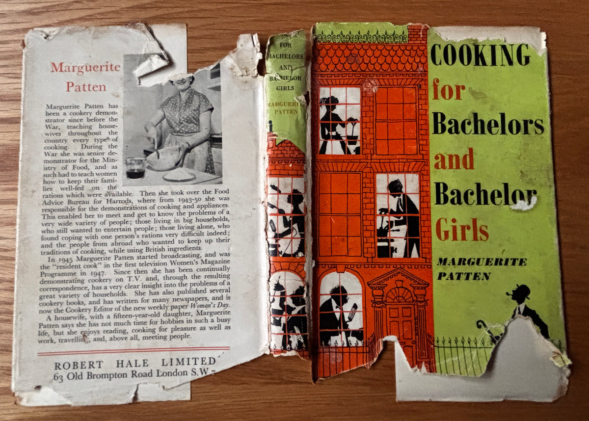 Marguerite Patten COOKING FOR BACHELORS & BACHELOR GIRLS 1958 1st DJ Cookbook Recipes Robert Hale