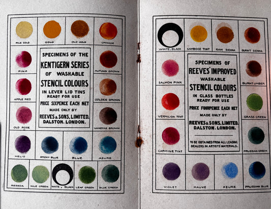 STENCILLING BOOKLET Reeves & Sons 1913 Stencil Colours Dalston East London