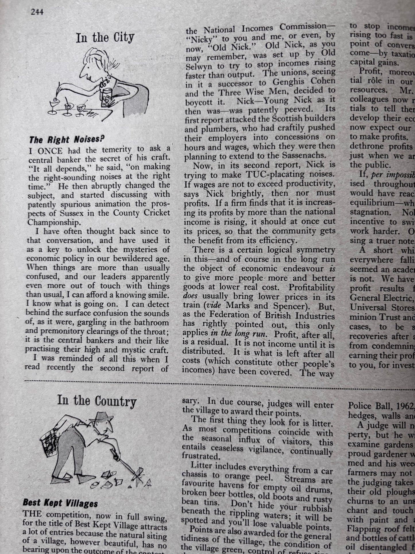 Andre Francois PUNCH MAGAZINE August 14 1963 PUB CHELSEA PENSIONER Summer
