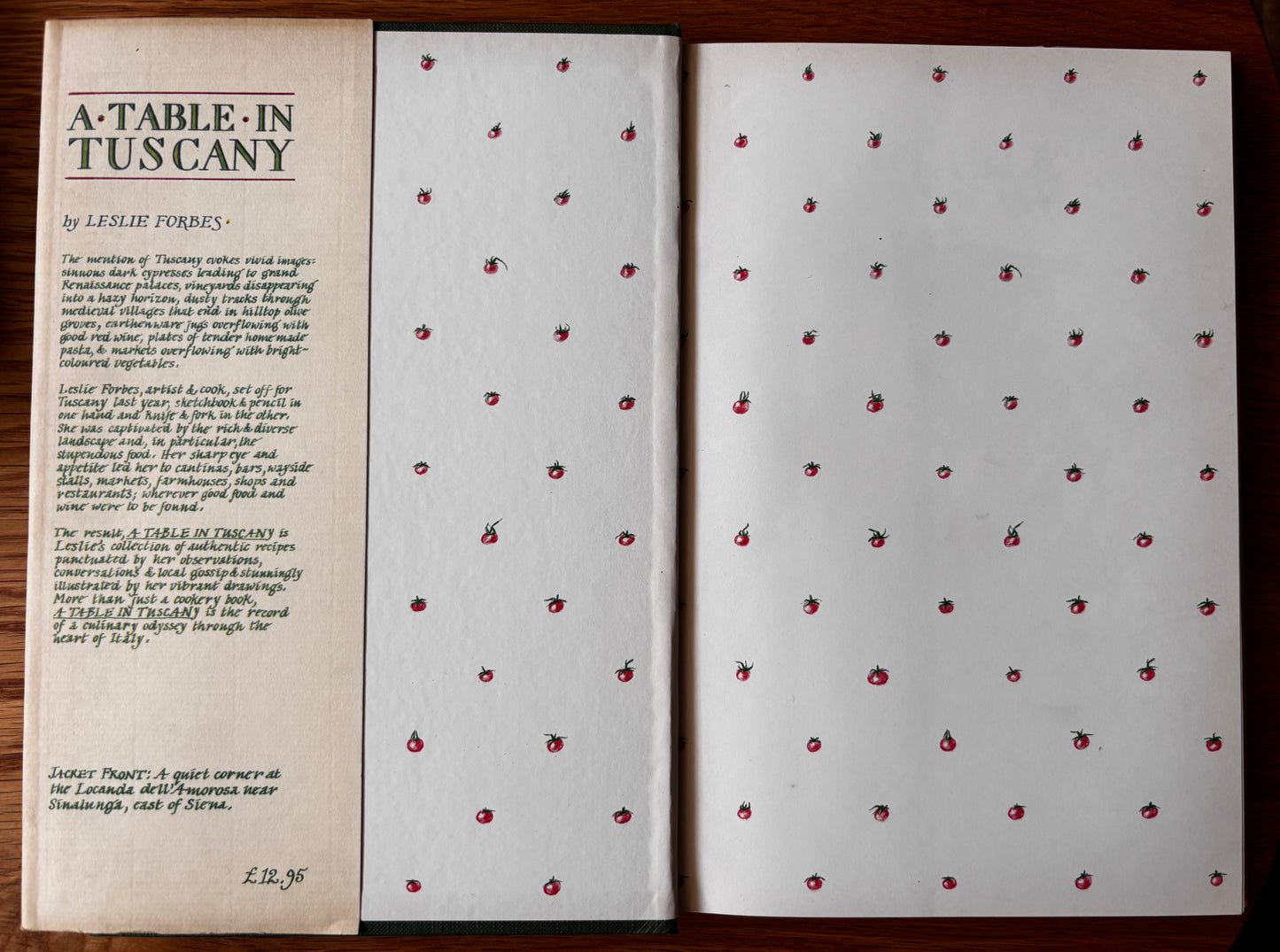 Leslie Forbes A TABLE IN TUSCANY 1st DJ 1986 2nd Imp ITALIAN RECIPES COOKBOOK