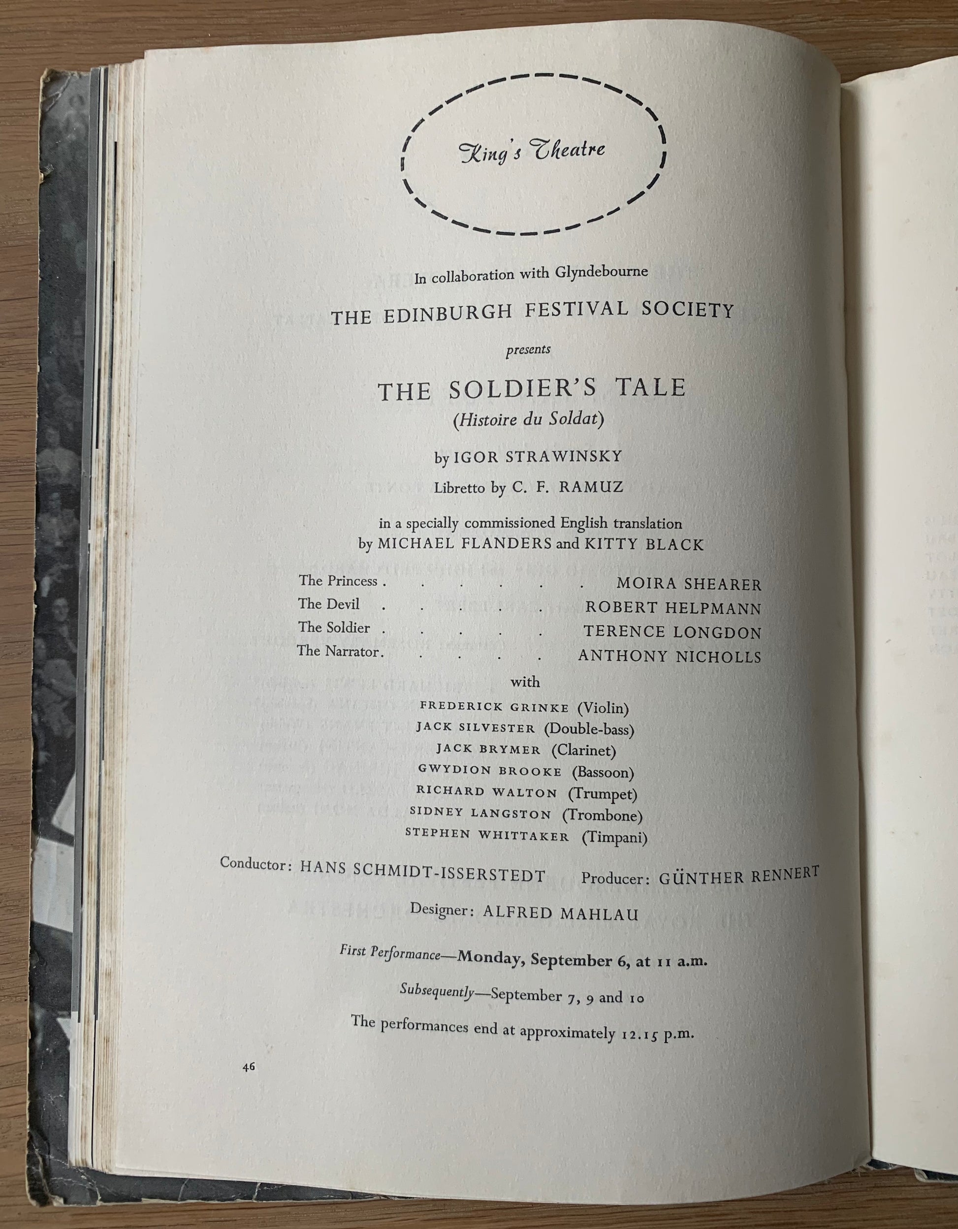 Hans Tisdall EDINBURGH INTERNATIONAL FESTIVAL 1954 Programme MOIRA SHEARA MARGOT FONTEYN - transpontinebooks