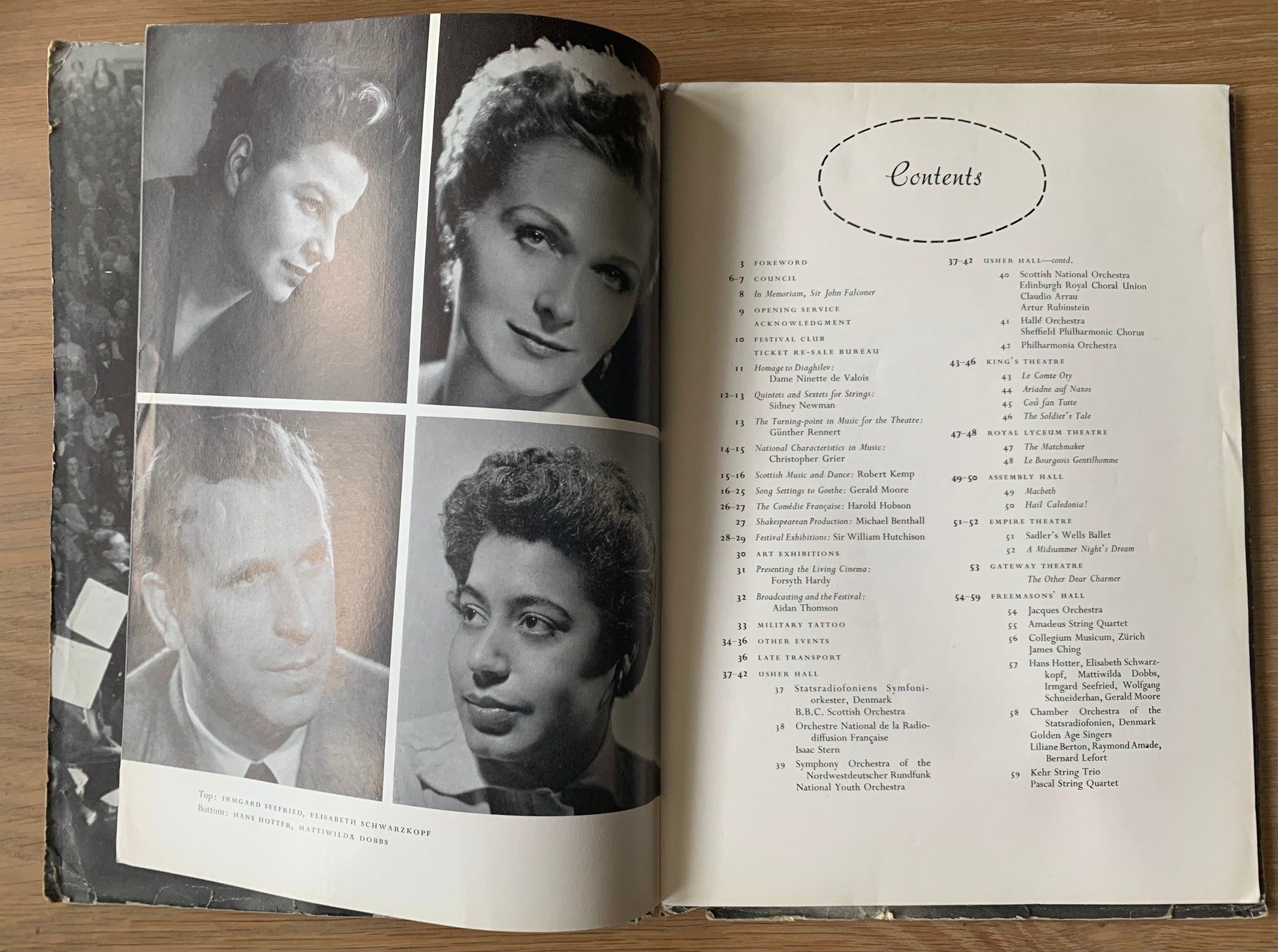 Hans Tisdall EDINBURGH INTERNATIONAL FESTIVAL 1954 Programme MOIRA SHEARA MARGOT FONTEYN - transpontinebooks