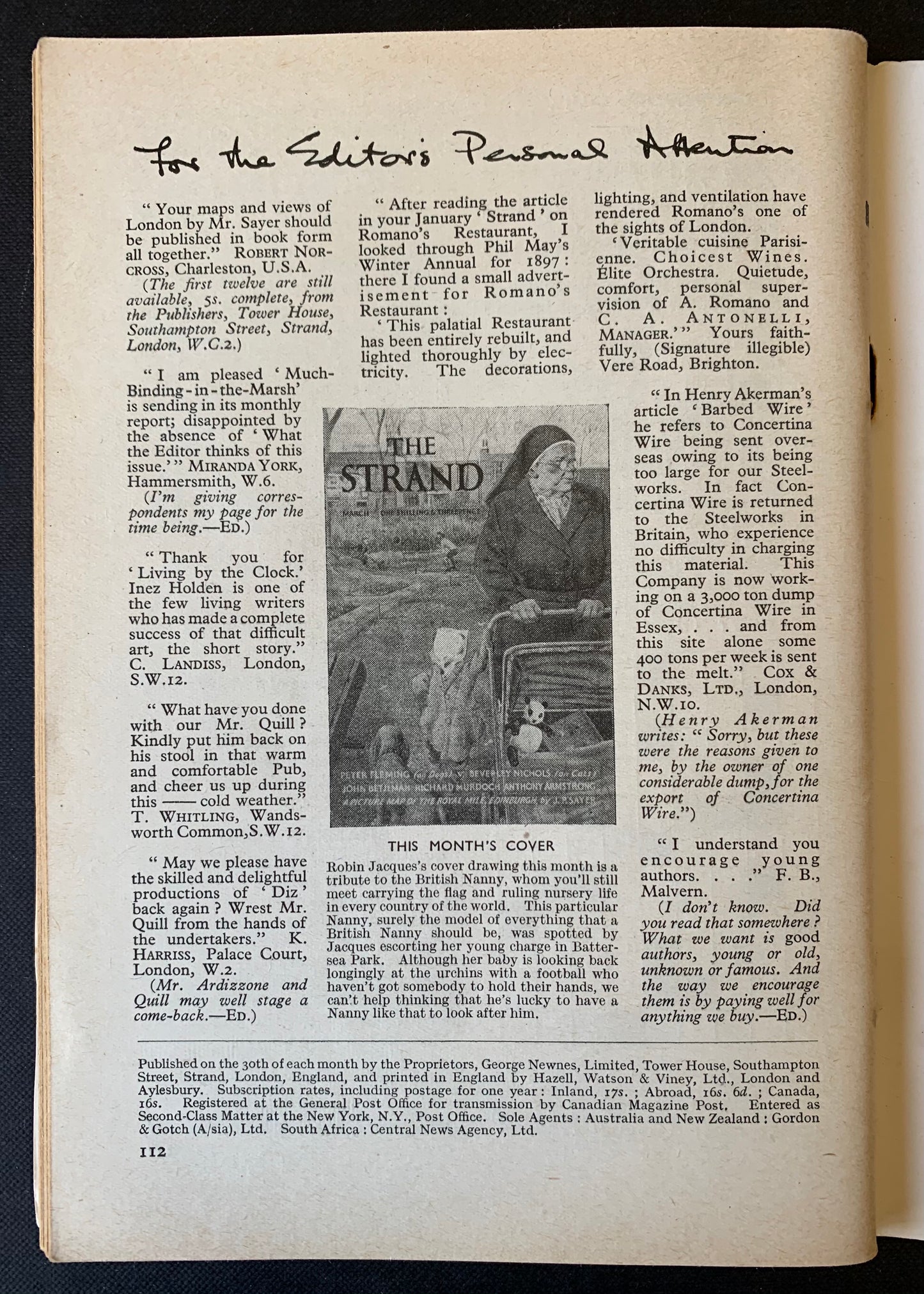 Jaques Robin THE STRAND MAGAZINE Mar 1948 Betty Swanwick John Betjeman - transpontinebooks