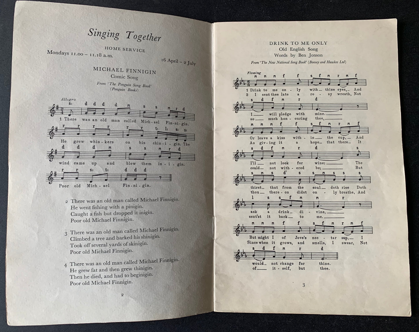 Hass Derrick SINGING TOGETHER 1956 BBC Rhythm and Melody Schools Art Music Book - transpontinebooks