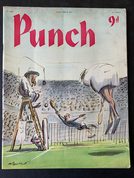 Bartlett Maurice Stevenson PUNCH MAGAZINE June 26 1957 WIMBLEDON TENNIS - transpontinebooks