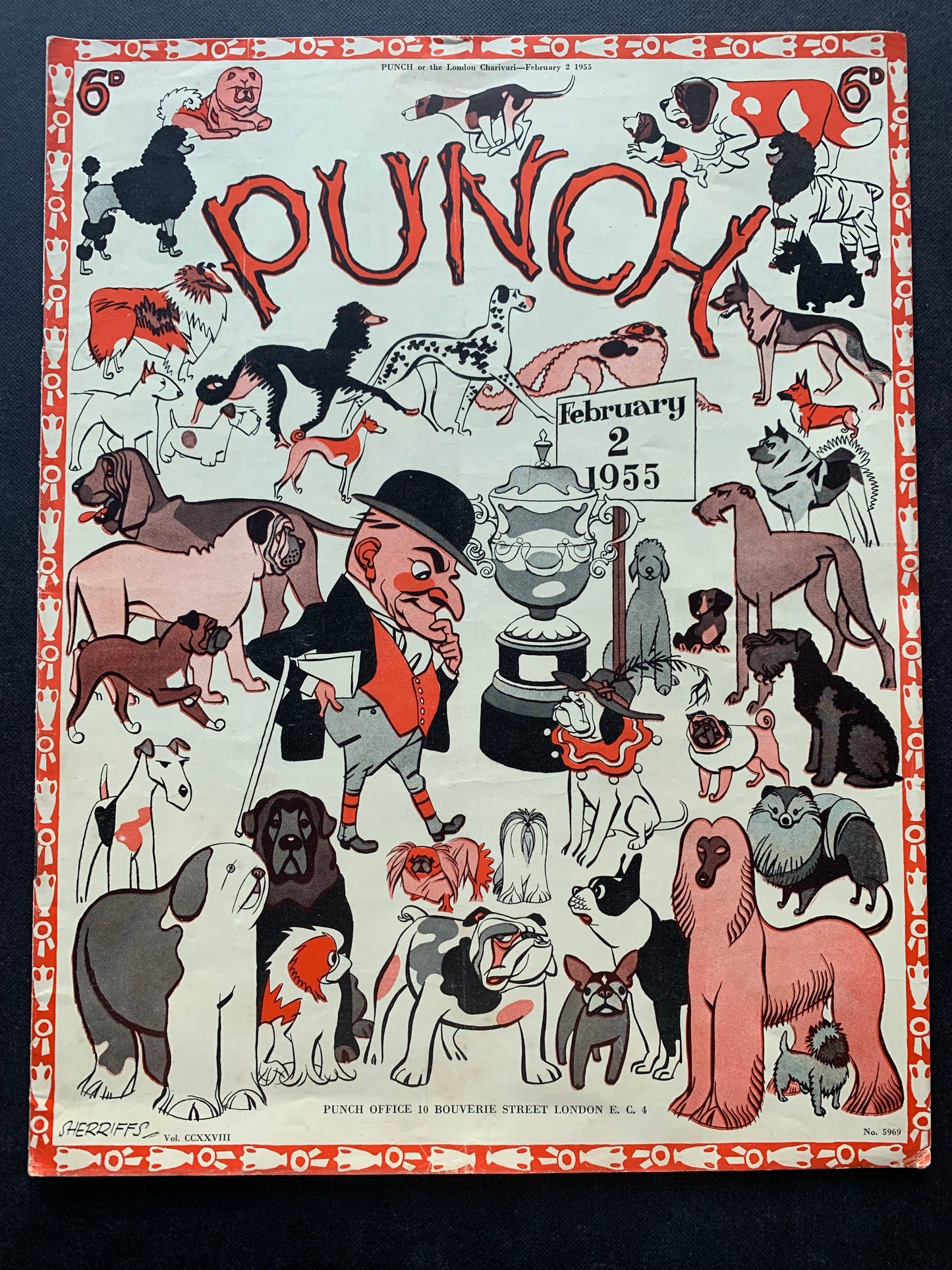 Sherriffs Robert PUNCH MAGAZINE 1955 DOGS CRUFTS Ardizzone Ronald Searle - transpontinebooks