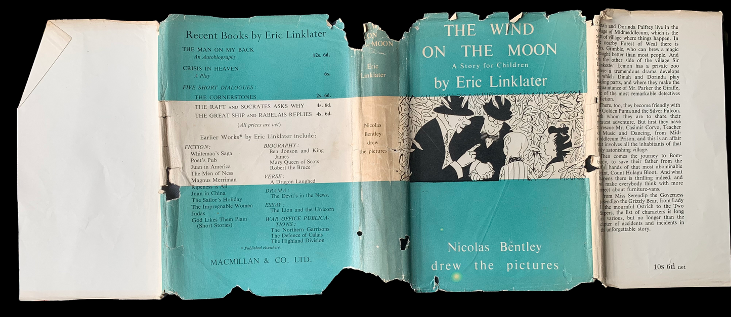 Nicholas Bentley THE WIND ON THE MOON Eric Linklater 1st DJ 1944 MacMillan - transpontinebooks