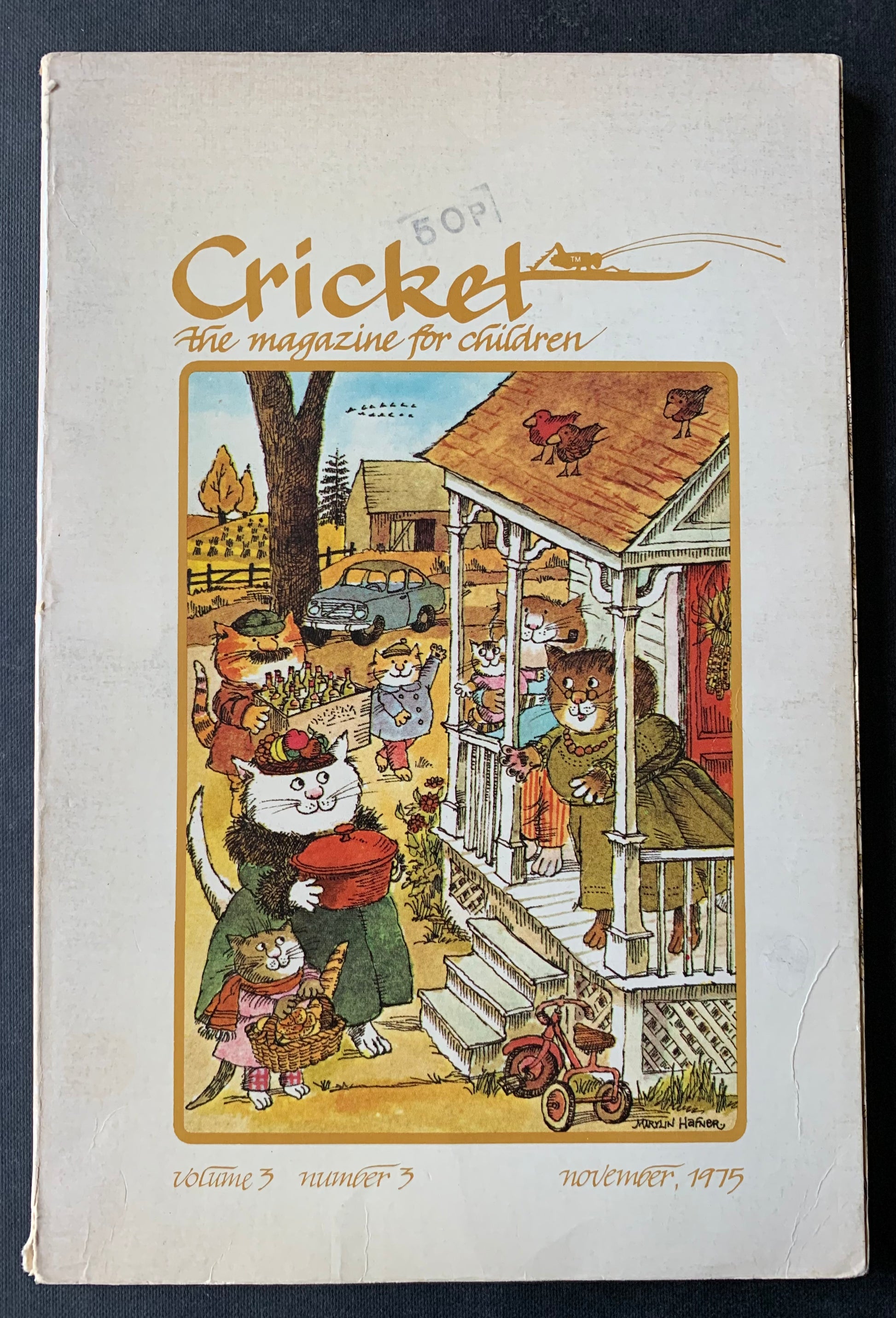 Marylin Hafner CRICKET Magazine NOVEMBER 1975 PL Travers Mary Poppins JOAN AIKEN - transpontinebooks