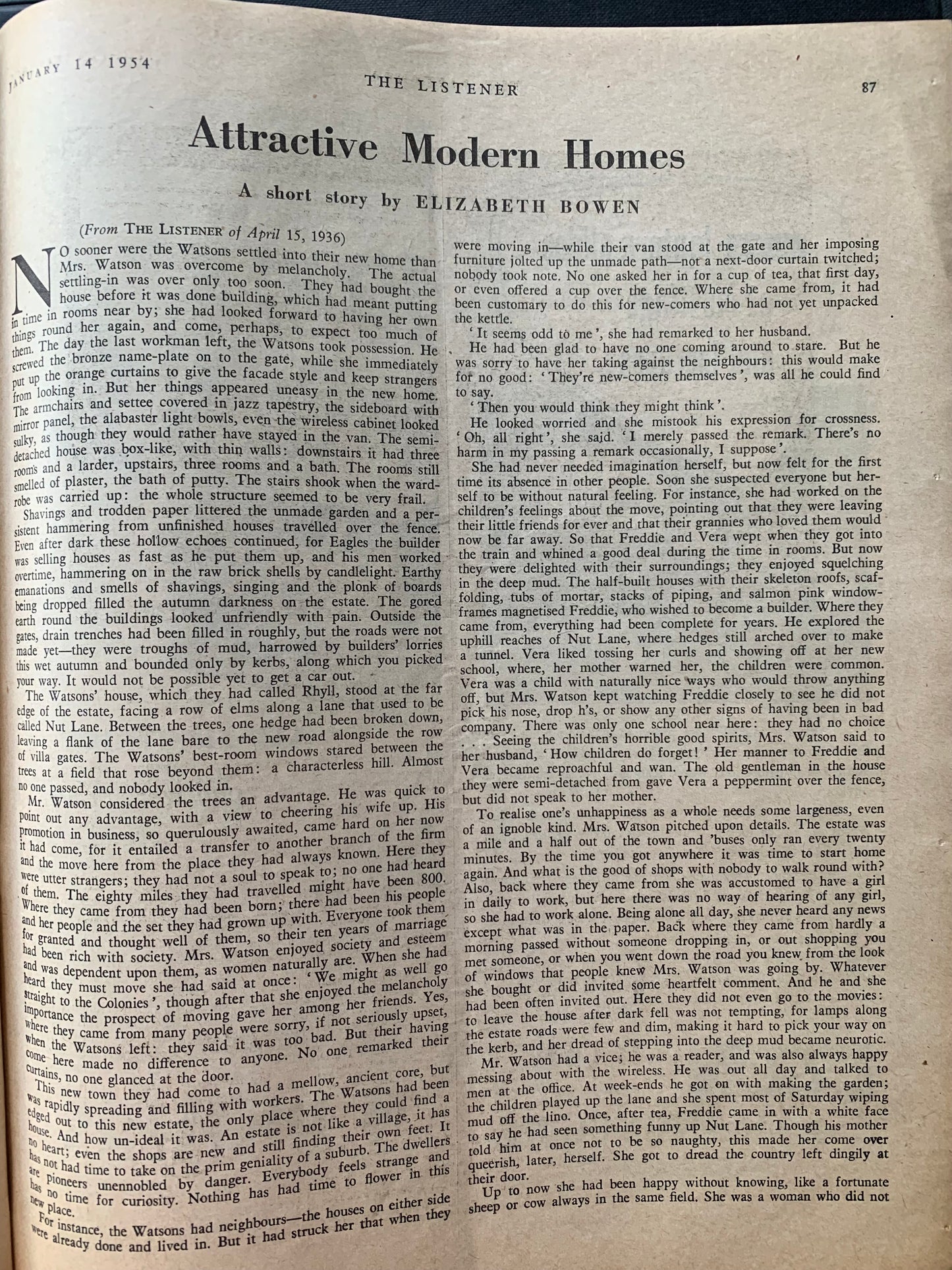 Farleigh John THE LISTENER 1954 Harold Nicholson 25th BIRTHDAY EDITION - transpontinebooks