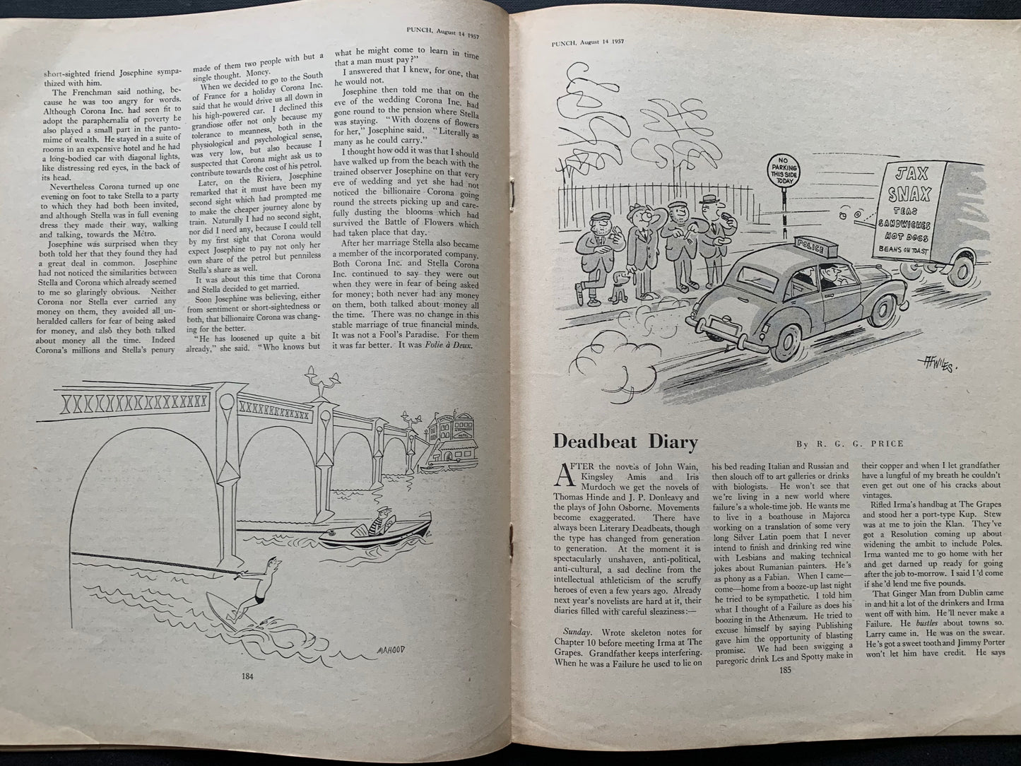 Searle Ronald PUNCH MAGAZINE August 14 1957 BRITISH SEASIDE SUMMER - transpontinebooks