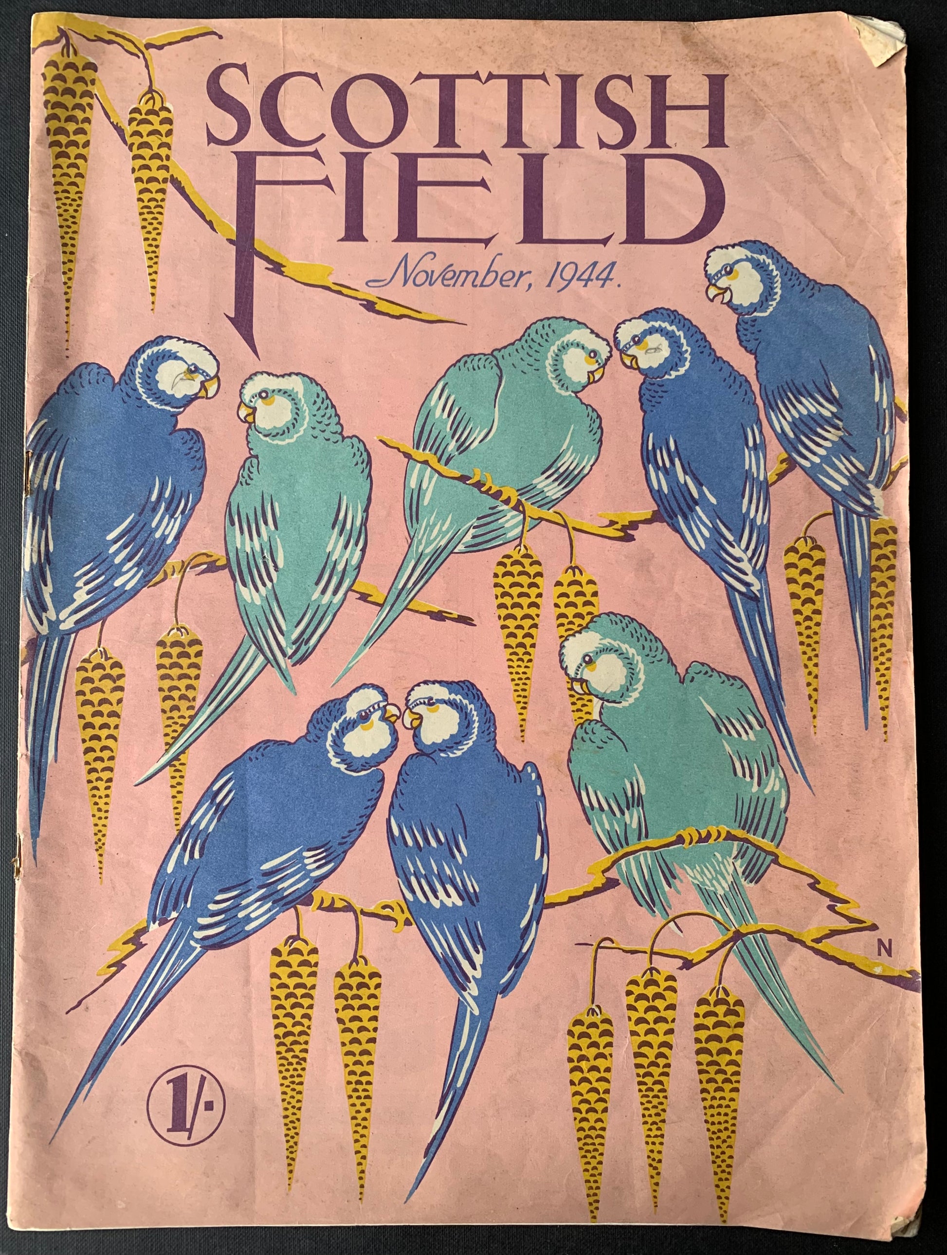 SCOTTISH FIELD MAGAZINE 1944 Budgie Budgerigars VINTAGE - transpontinebooks