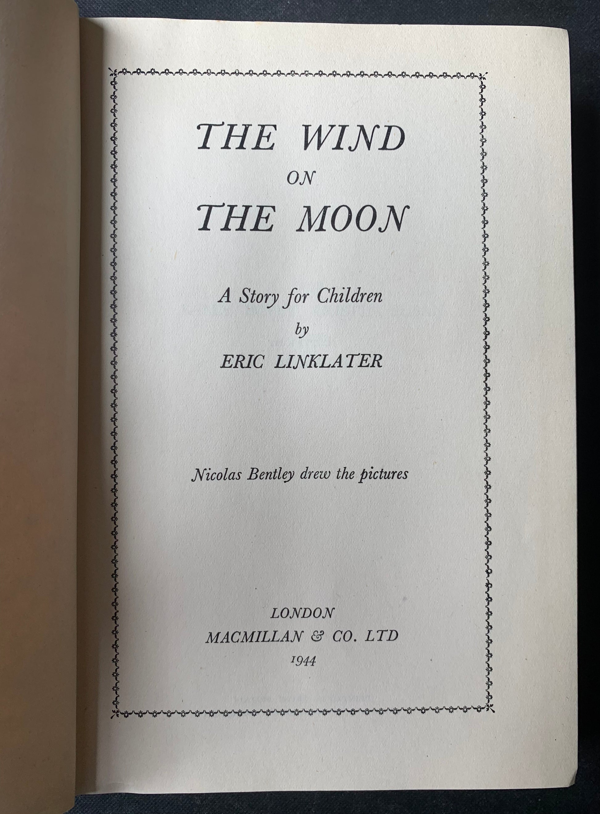 Nicholas Bentley THE WIND ON THE MOON Eric Linklater 1st DJ 1944 MacMillan - transpontinebooks