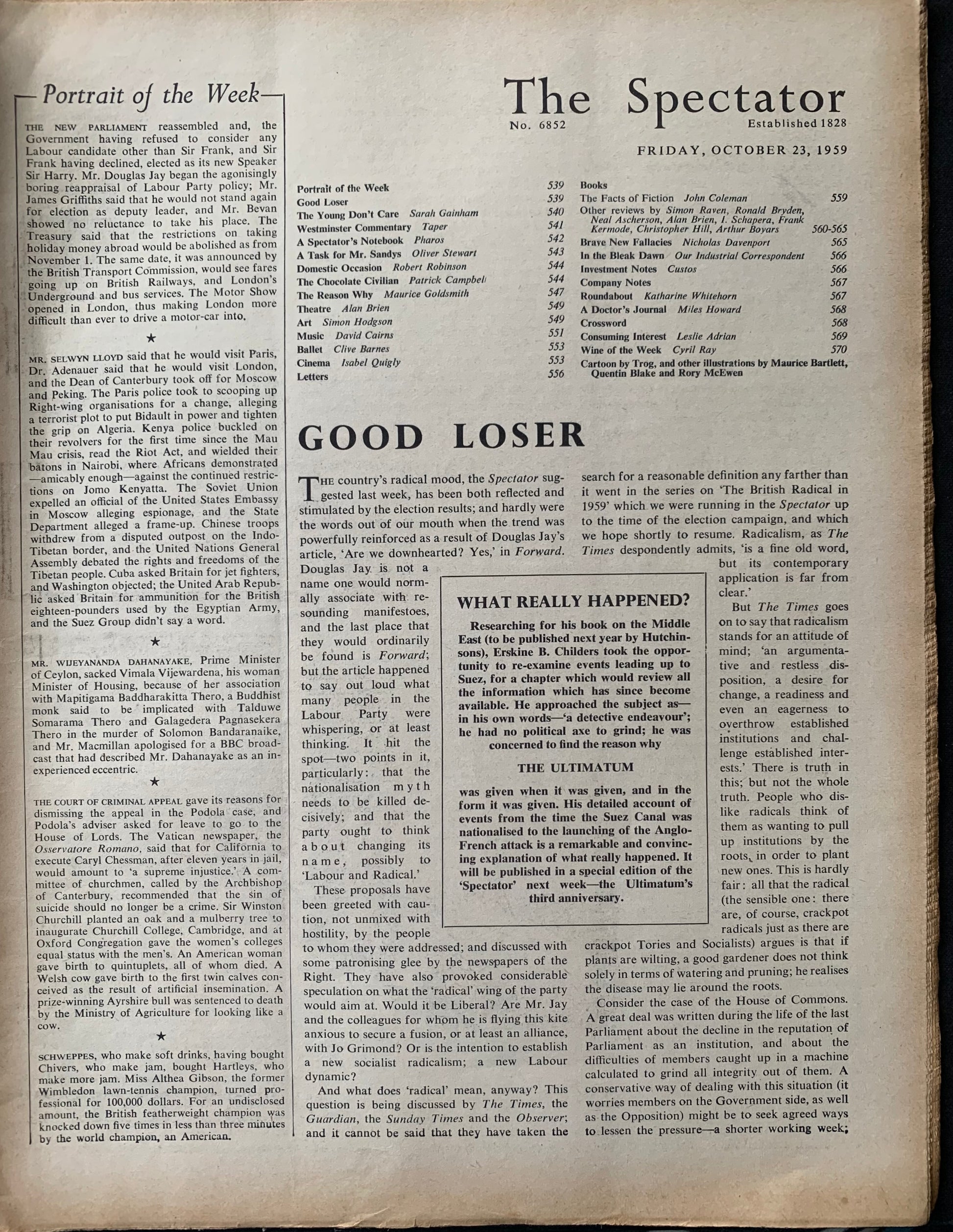 Blake Quentin THE SPECTATOR October 1959 Flower Stall Katharine Whitehorn - transpontinebooks