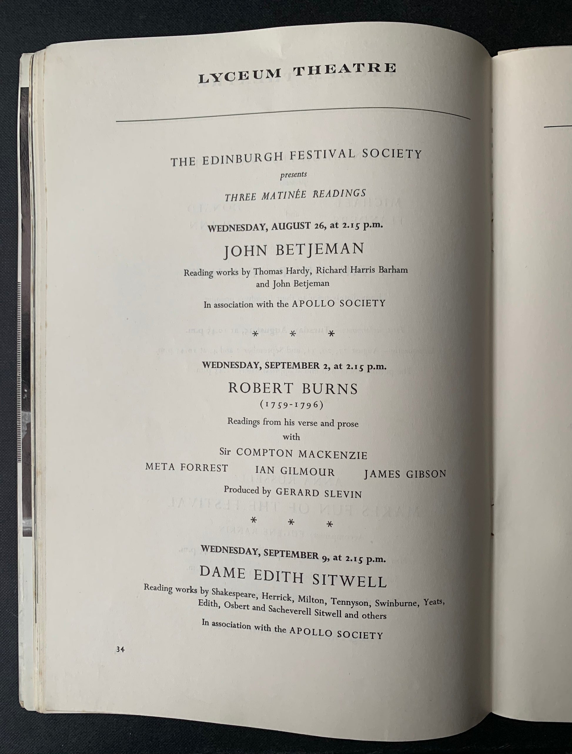 EDINBURGH FESTIVAL INTERNATIONAL 1959 Programme Robin Phillipson JOHN BETJEMAN William Walton - transpontinebooks