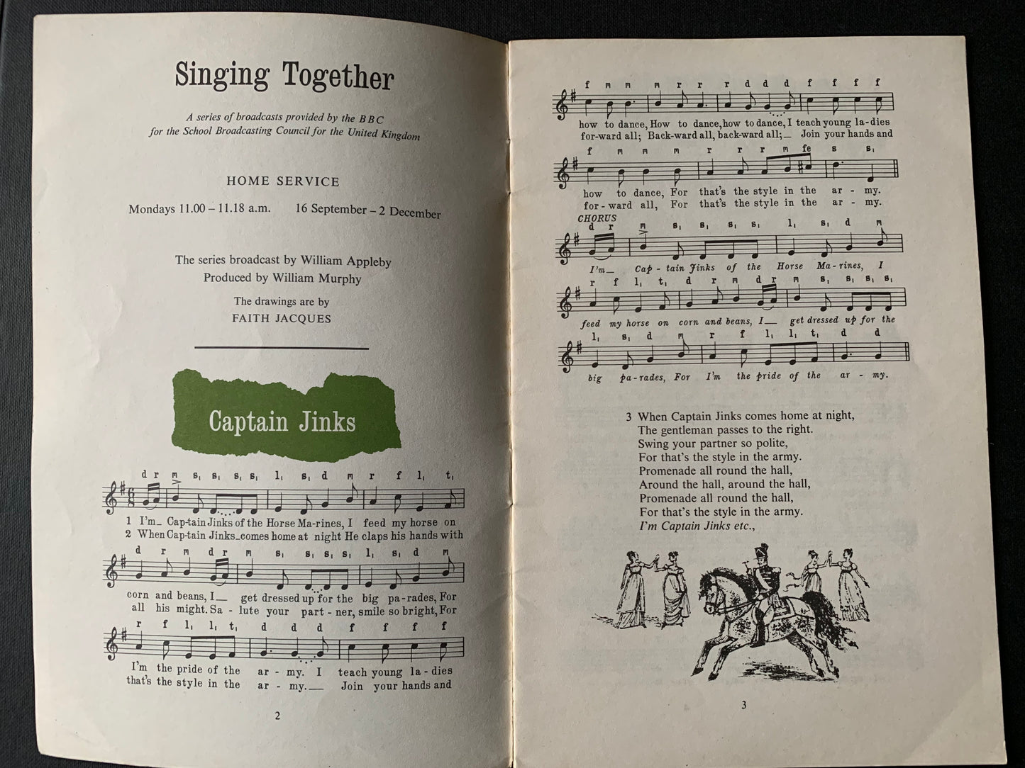 Jacques Faith SINGING TOGETHER 1963 Illustrations BBC SCHOOLS MUSIC BOOK - transpontinebooks