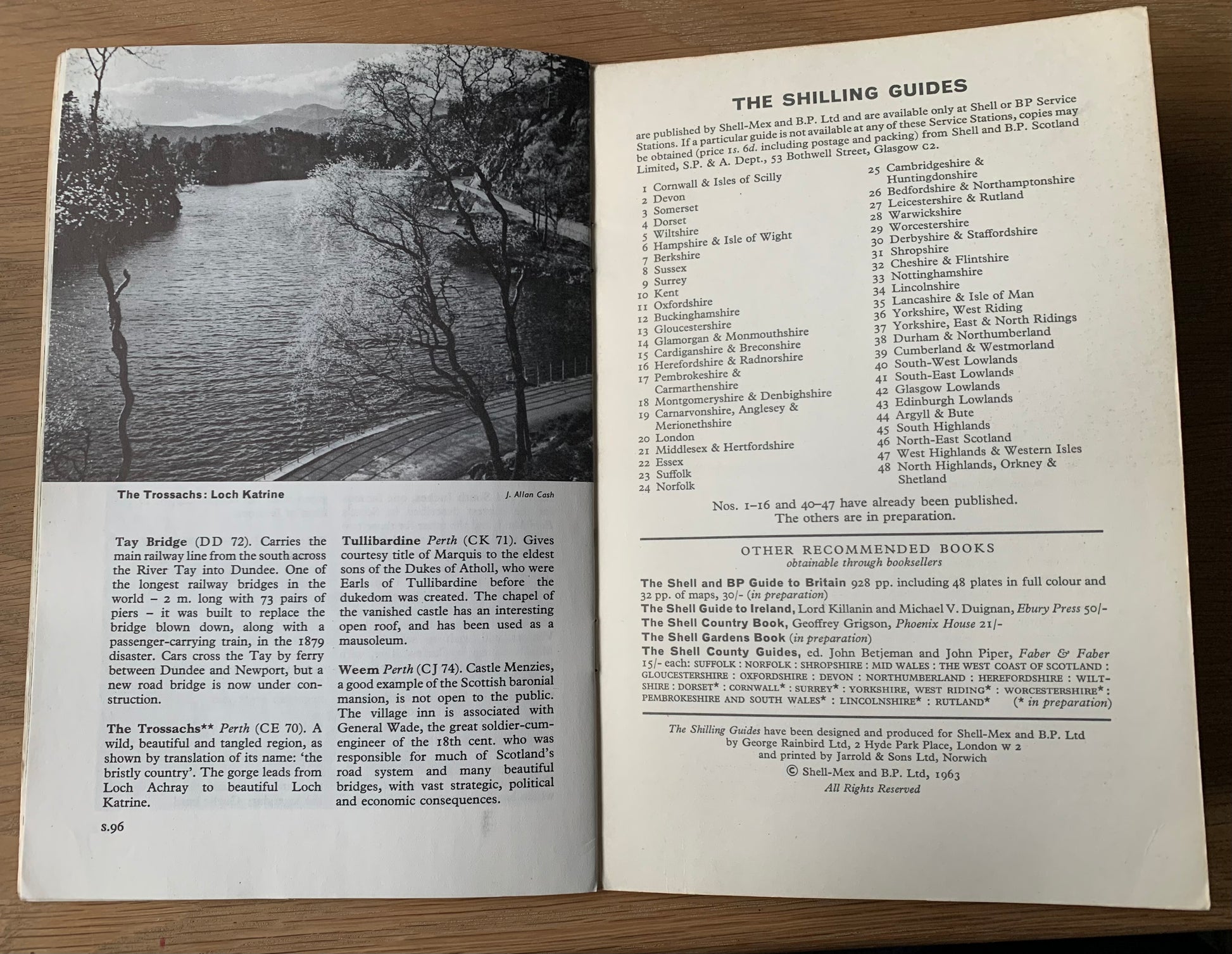 Thomas Swimmer THE SOUTH HIGHLANDS Perth Angus SHILLING GUIDE 1963 - transpontinebooks