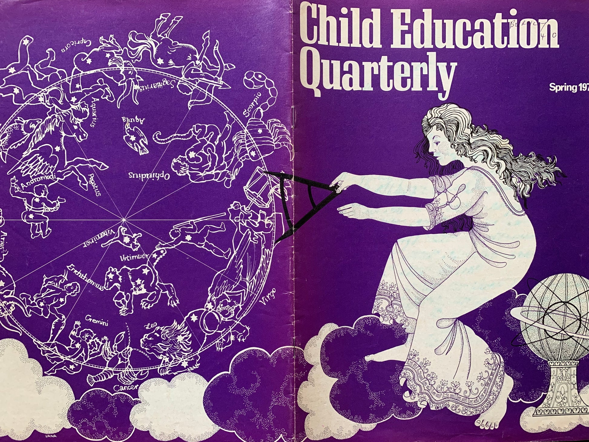 Haggerty Vana CHILD EDUCATION QUARTERLY 1972 Space SCIENCE Night Sky - transpontinebooks