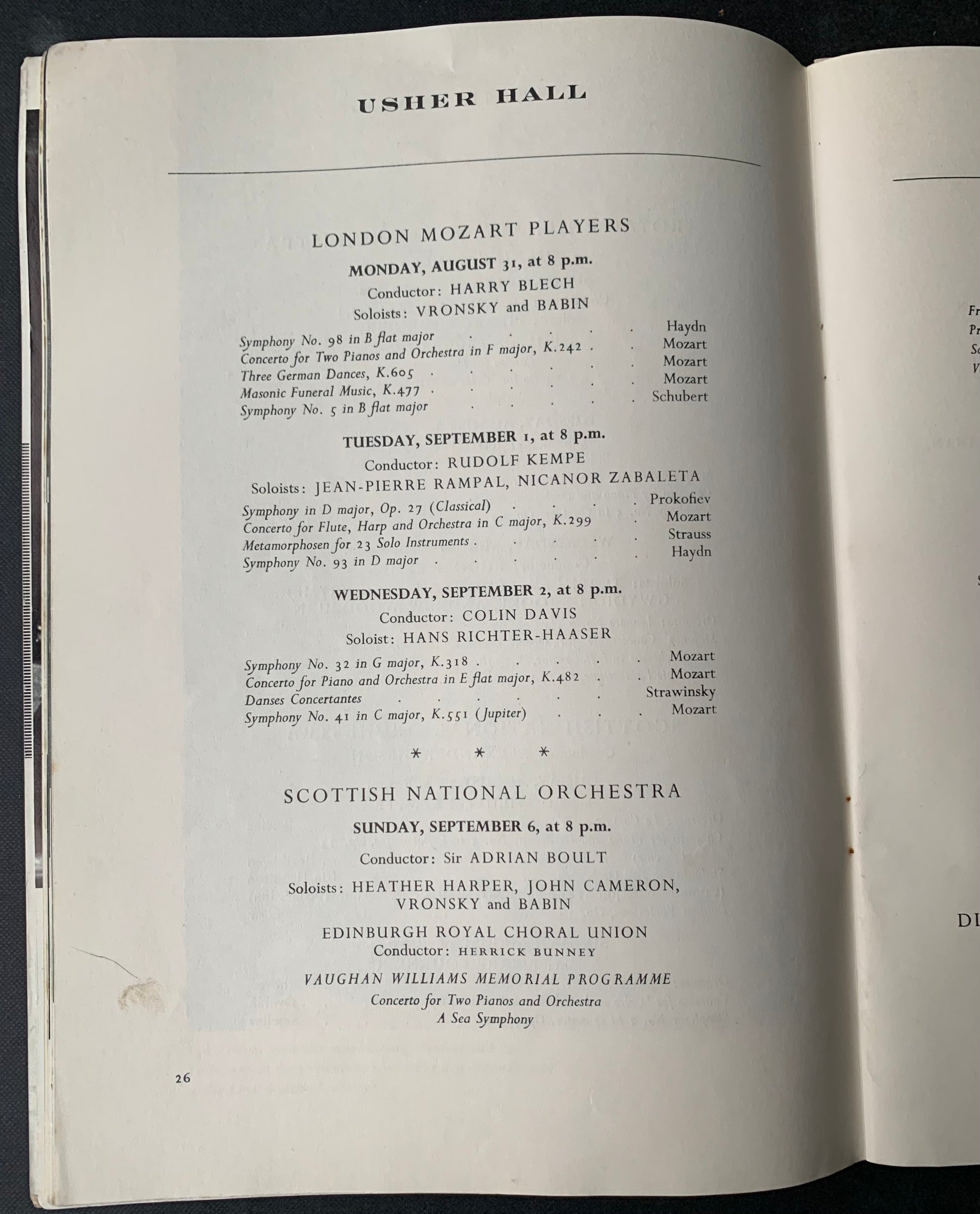 EDINBURGH FESTIVAL INTERNATIONAL 1959 Programme Robin Phillipson JOHN BETJEMAN William Walton - transpontinebooks