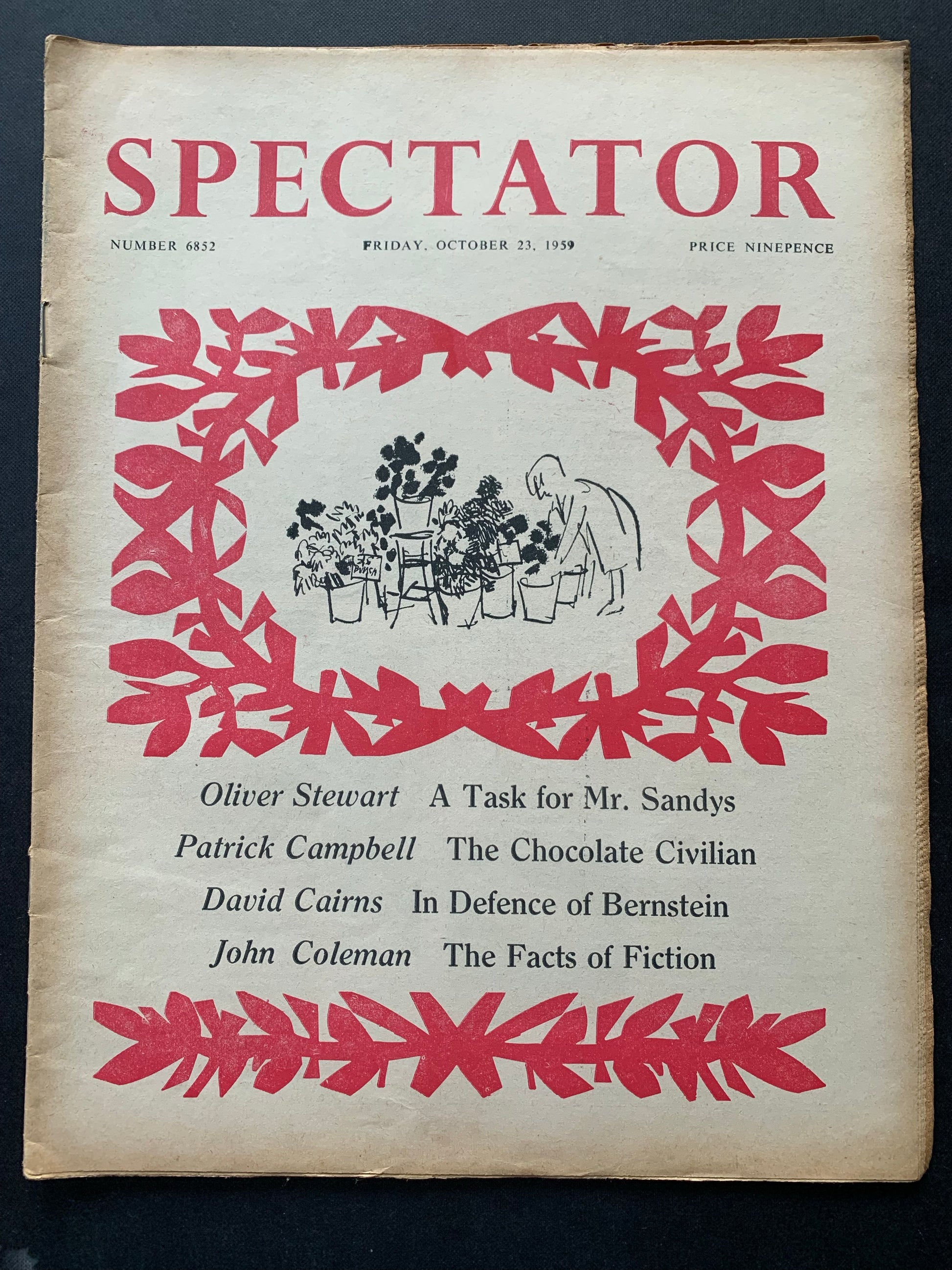 Blake Quentin THE SPECTATOR October 1959 Flower Stall Katharine Whitehorn - transpontinebooks