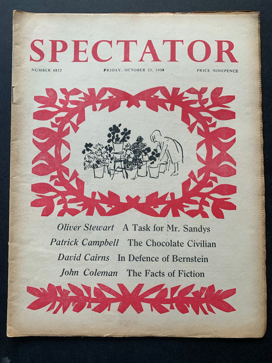 Blake Quentin THE SPECTATOR October 1959 Flower Stall Katharine Whitehorn - transpontinebooks