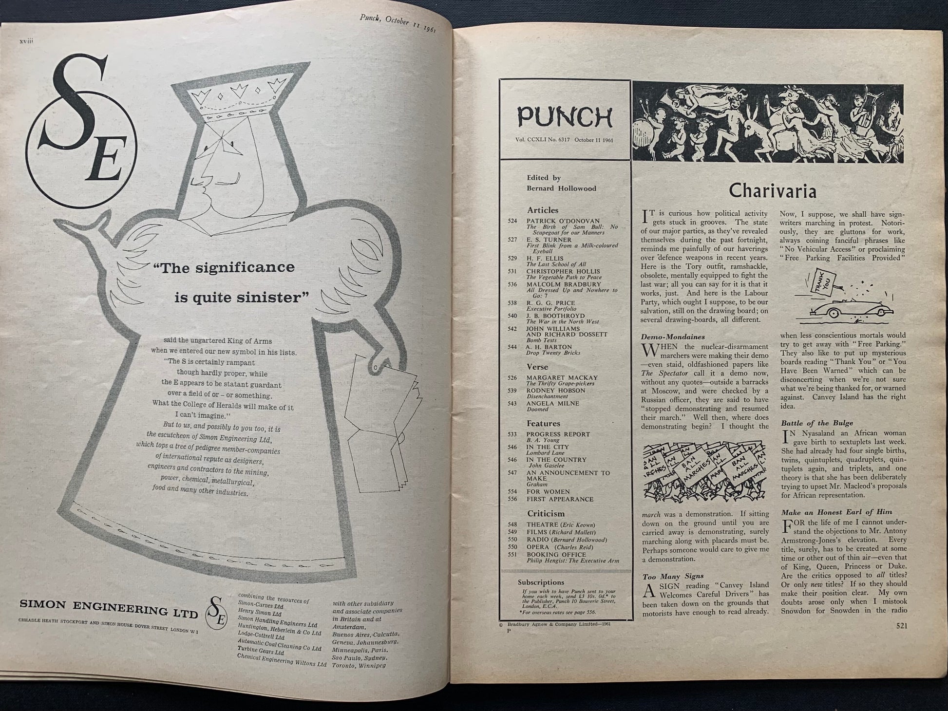 Searle Ronald PUNCH MAGAZINE October 11 1961 Guinness Advert - transpontinebooks