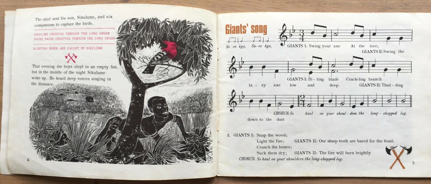 Galsworthy Gay TIME AND TUNE 1967 BBC Song Book CHILDREN'S MUSIC African Legend - transpontinebooks